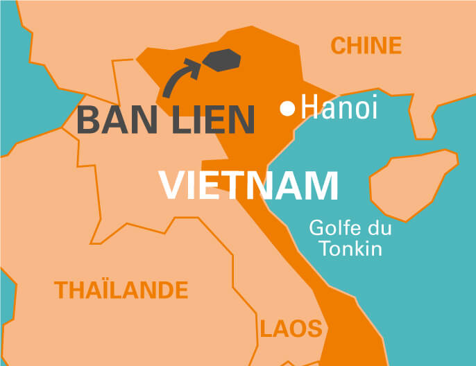 Carte coopÃ©rative Báº£n Liá»n au Vietnam thÃ© vert hibiscus